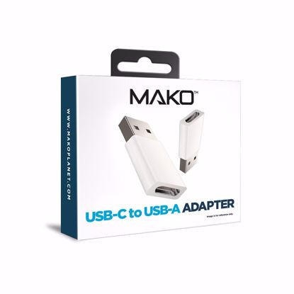 Picture of Mako Mako USB-C to USB-A 2.0 Cable Adapter in White