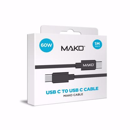 Picture of Mako Mako USB-C To USB-C Cable 60W USB 2.0 1M in Black