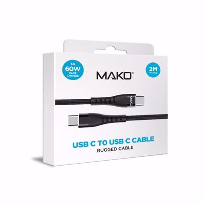 Picture of Mako Mako USB-C To USB-C Nylon Cable 60W USB 2.0 2M in Black