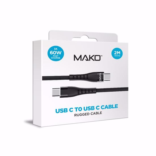 Picture of Mako Mako USB-C to USB-C 60W USB 2.0 2M Nylon Cable in Black