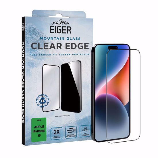 Picture of Eiger Eiger Mountain Glass CLEAR EDGE Screen Protector for iPhone 16/ 15/ 14 Pro