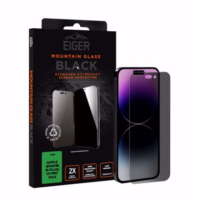Picture of Eiger Eiger Mountain Black Privacy Screen Protector 2.5D for Apple iPhone 15 Plus / 15 Pro Max in Black