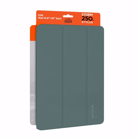 Picture of Eiger Eiger Storm 250m Stylus Case for Apple iPad 10.9 (10th Gen) in Dark Green in Retail Sleeve