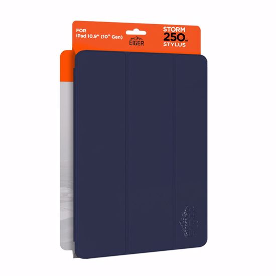 Picture of Eiger Eiger Storm 250m Stylus Case for Apple iPad 10.9 (10th Gen) in Navy Blue in Retail Sleeve